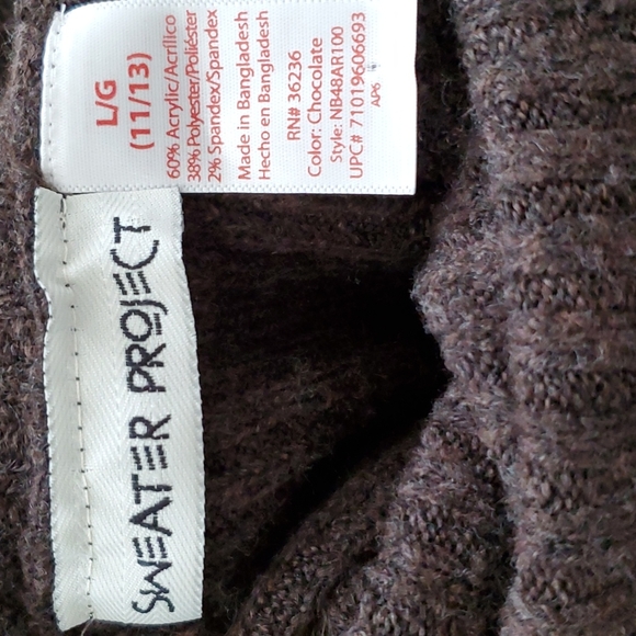 Sweater Project Brown Sweater Dress Lg NWOT - Picture 6 of 7
